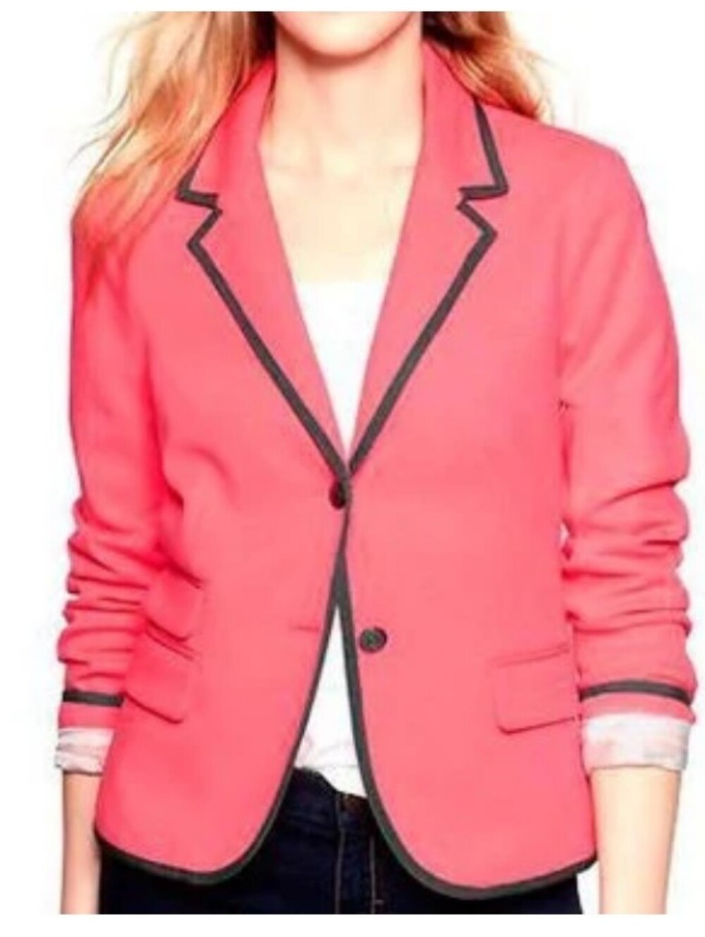 GAP Academy Coral-Pink Blazer with Gray Trim